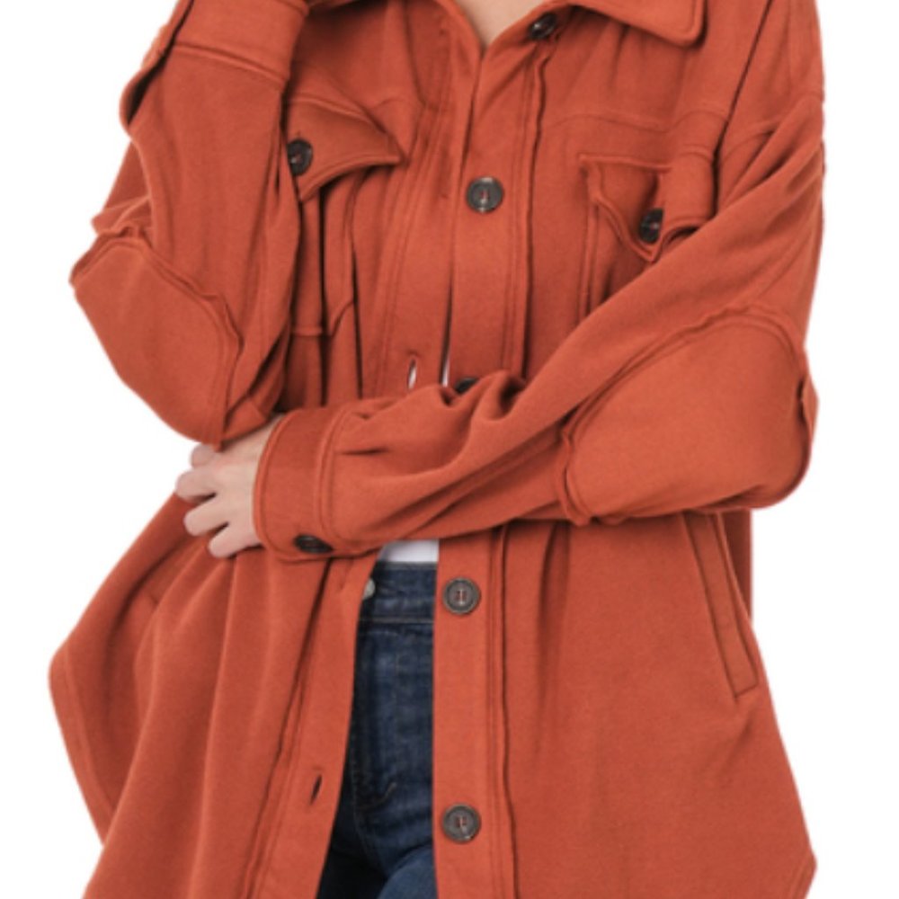 #335 PLUS FLEECE SHACKET - Picture 9 of 14